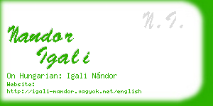 nandor igali business card