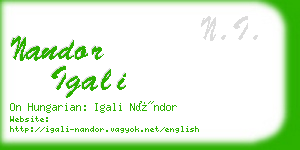 nandor igali business card